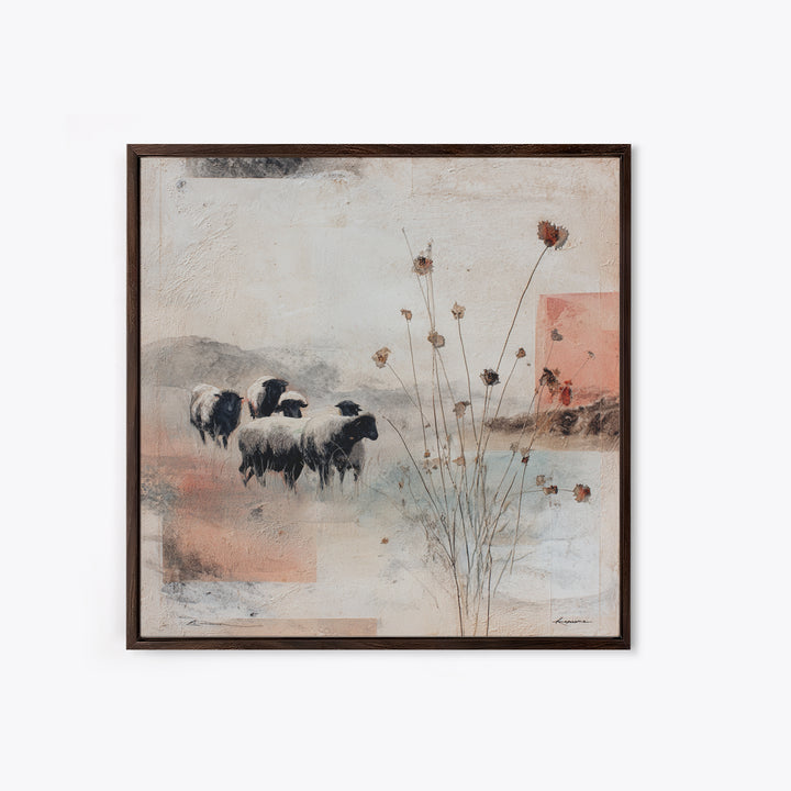 Rustic Barn in Golden Field Light Canvas Print, Farmhouse Art, Landscape Painting, Farmhouse Decor, Fine Art, Harvest, FAR-1x1-26