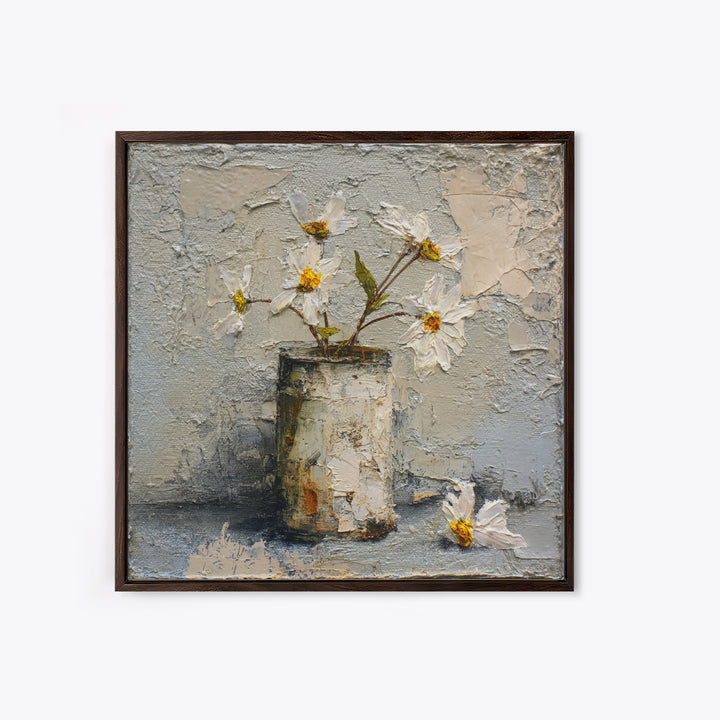Sunflowers in a Galvanized Metal Bucket Canvas Print, Farmhouse Art, Digital Wall Art, Farmhouse Decor, Fine Art, Harvest, FAR-1x1-3