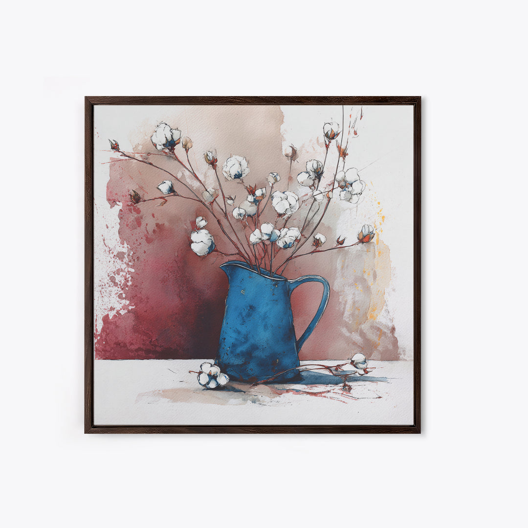 Wheat Bundle Tied Framed Canvas Print, Farmhouse Art, Gallery Wall, Farmhouse Decor, Watercolor Art, Harvest, Art Print, FAR-1x1-34