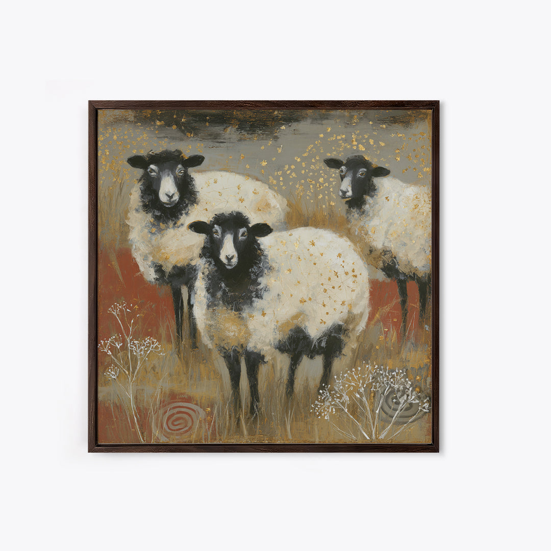 Rustic Barn in Golden Field Light Framed Canvas Print, Farmhouse Art, Botanical Art, Farmhouse Decor, Fine Art, Harvest, FAR-1x1-74