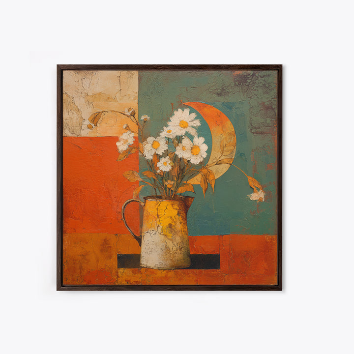 Sunflowers in a Galvanized Metal Bucket Canvas Print, Farmhouse Art, Modern Decor, Farmhouse Decor, Fine Art, Harvest, FAR-1x1-75