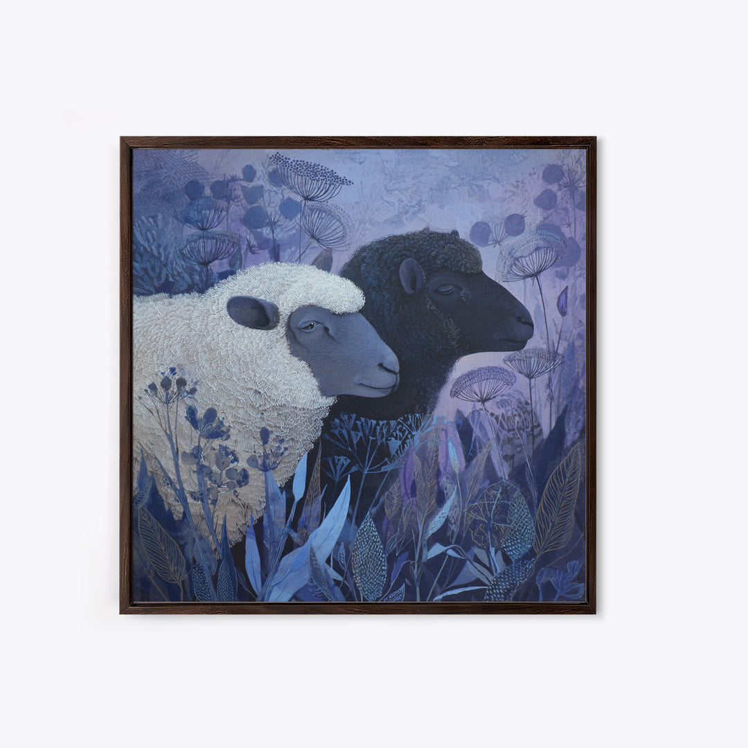 Black and White Sheep Framed Canvas Print, Farmhouse Art, Printable Wall Art, Farmhouse Decor, Harvest, Black Wall Art, FAR-1x1-8