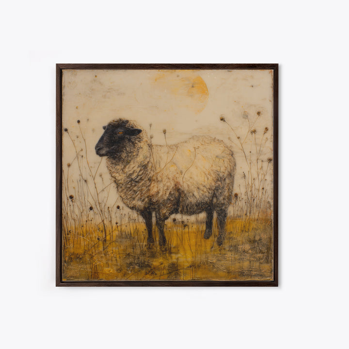 Black and White Sheep Framed Canvas Print, Farmhouse Art, Modern Decor, Farmhouse Decor, Fine Art, Harvest, Home Decor, FAR-1x1-80