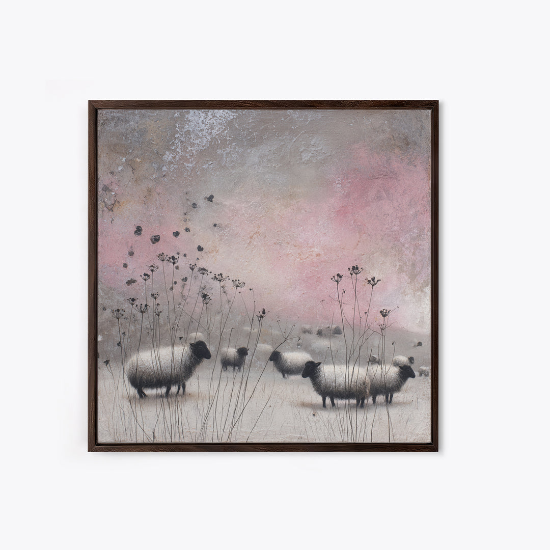 Farmhouse Wreath of Cotton Stems and Eucalyptus Canvas Print, Farmhouse Art, Landscape Art, Farmhouse Decor, Fine Art, Harvest, FAR-1x1-92