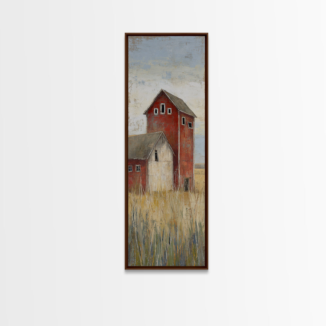 Rustic Barn in Golden Field Light Canvas Print, Farmhouse Art, Gallery Wall, Farmhouse Decor, Fine Art, Harvest, Art Print, FAR-1x3-38