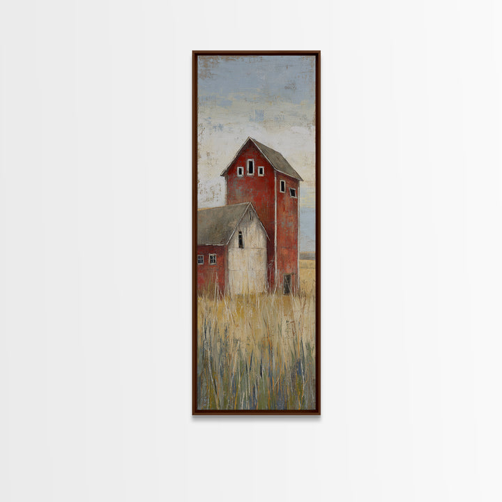 Rustic Barn in Golden Field Light Canvas Print, Farmhouse Art, Gallery Wall, Farmhouse Decor, Fine Art, Harvest, Art Print, FAR-1x3-38