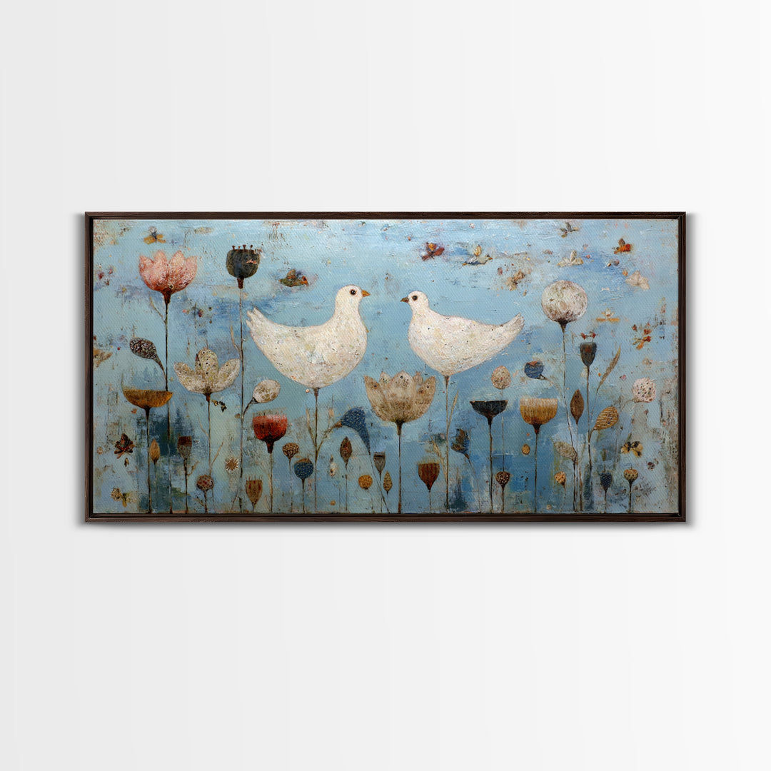 Sunflowers in a Galvanized Metal Bucket Framed Canvas Print, Farmhouse Art, Farmhouse Decor, Watercolor Art, Harvest, FAR-2x1-23