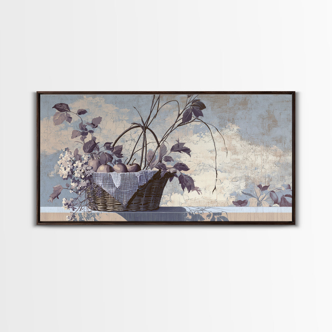 Country Landscape with Fence and Rolling Hills Framed Canvas Print, Farmhouse Art, Art Print, Farmhouse Decor, Harvest, FAR-2x1-34