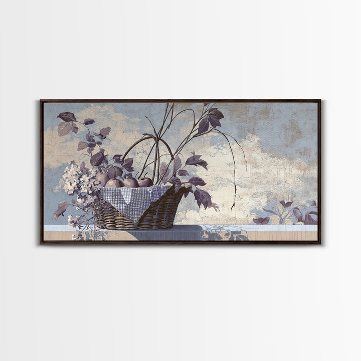 Country Landscape with Fence and Rolling Hills Framed Canvas Print, Farmhouse Art, Art Print, Farmhouse Decor, Harvest, FAR-2x1-34