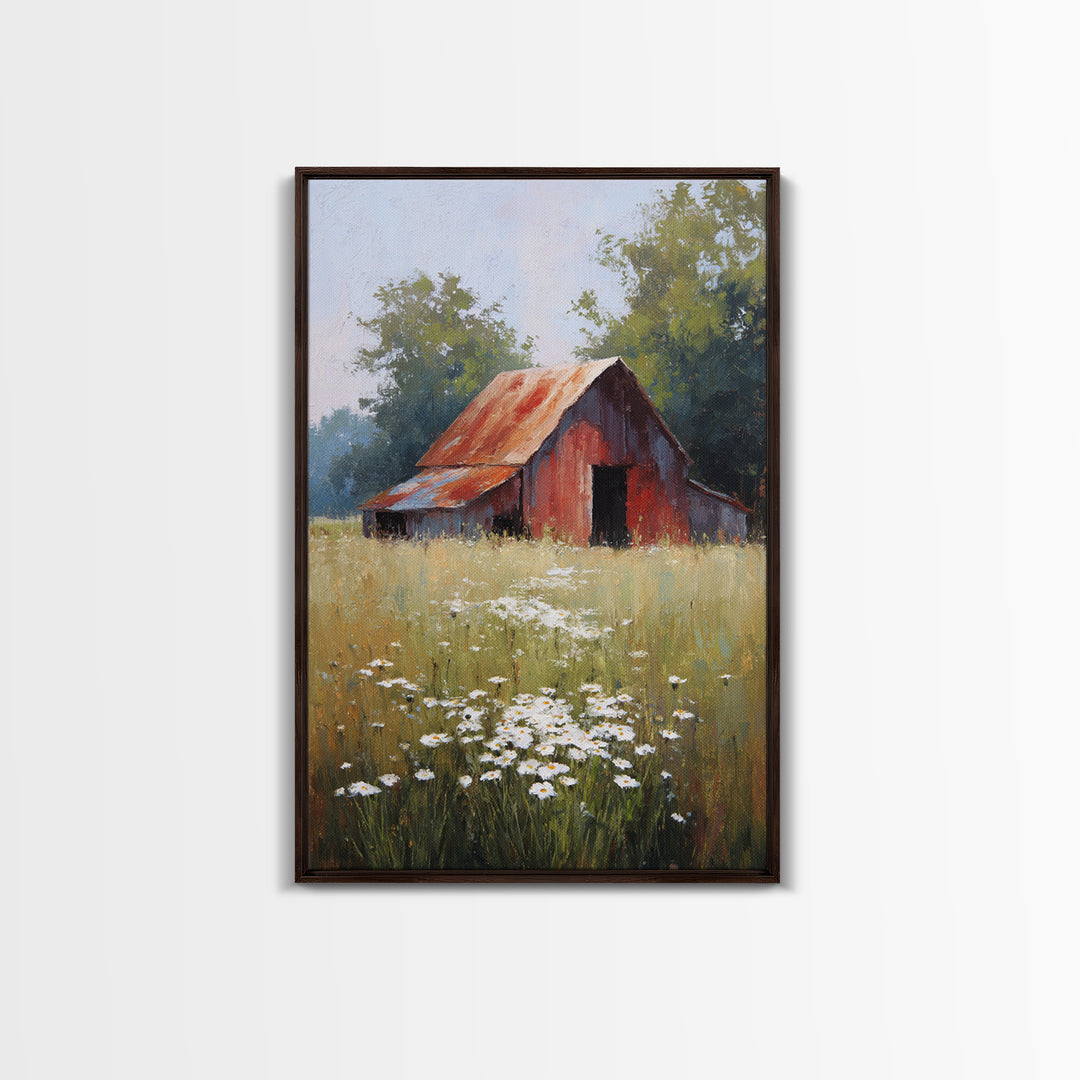 Rustic Barn in Golden Field Light Canvas Print, Farmhouse Art, Luxury Decor, Farmhouse Decor, Fine Art, Harvest, Art Prints, FAR-2x3-10