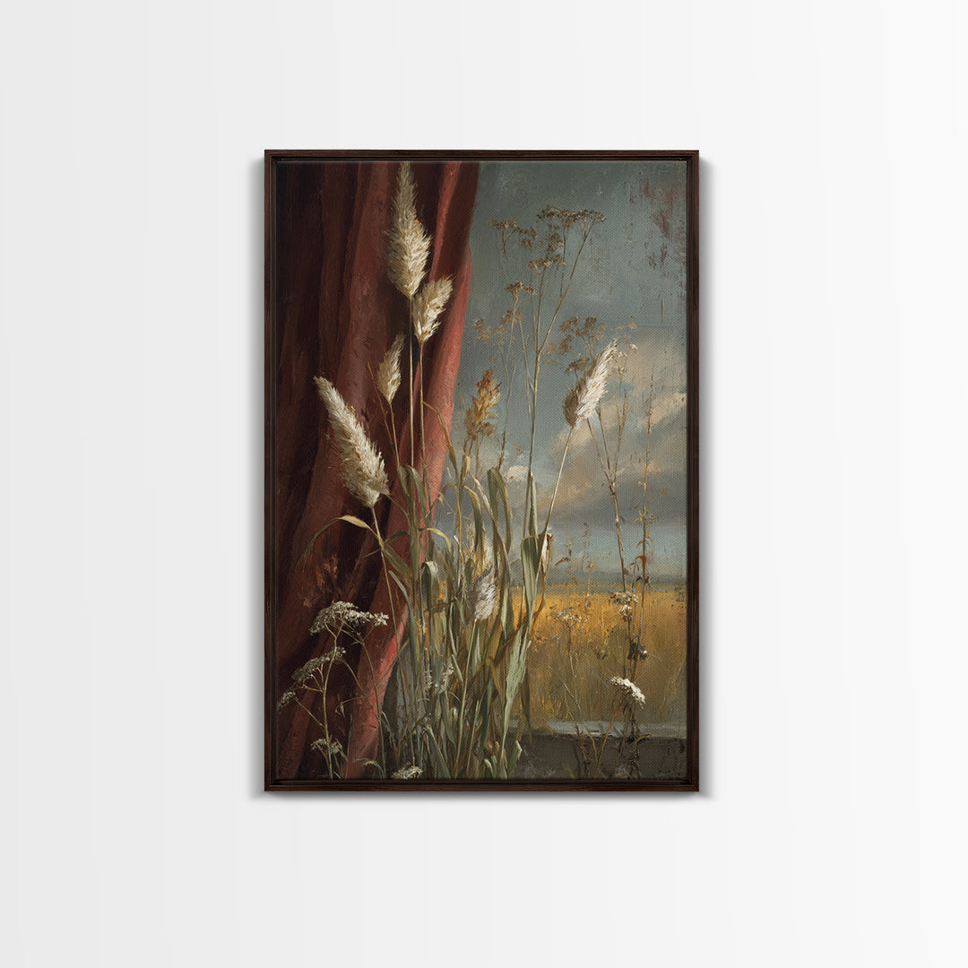 Cornfield under a Dramatic Summer Sky Framed Canvas Print, Farmhouse Art, Wall Decor, Farmhouse Decor, Fine Art, Harvest, FAR-2x3-78