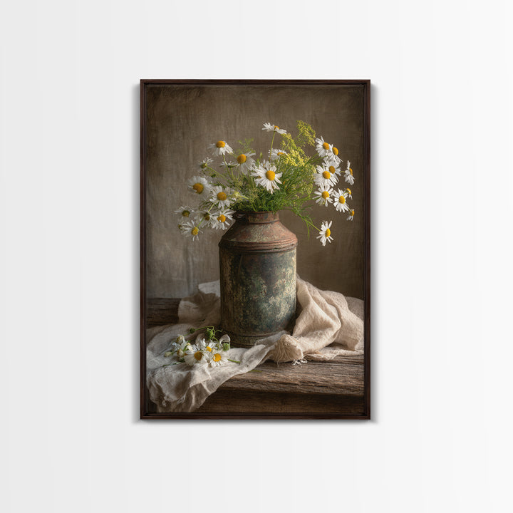 Old Milk Can Framed Canvas Print, Farmhouse Art, Gallery Decor, Farmhouse Decor, Abstract Art, Harvest, Contemporary Art, FAR-2x3-92
