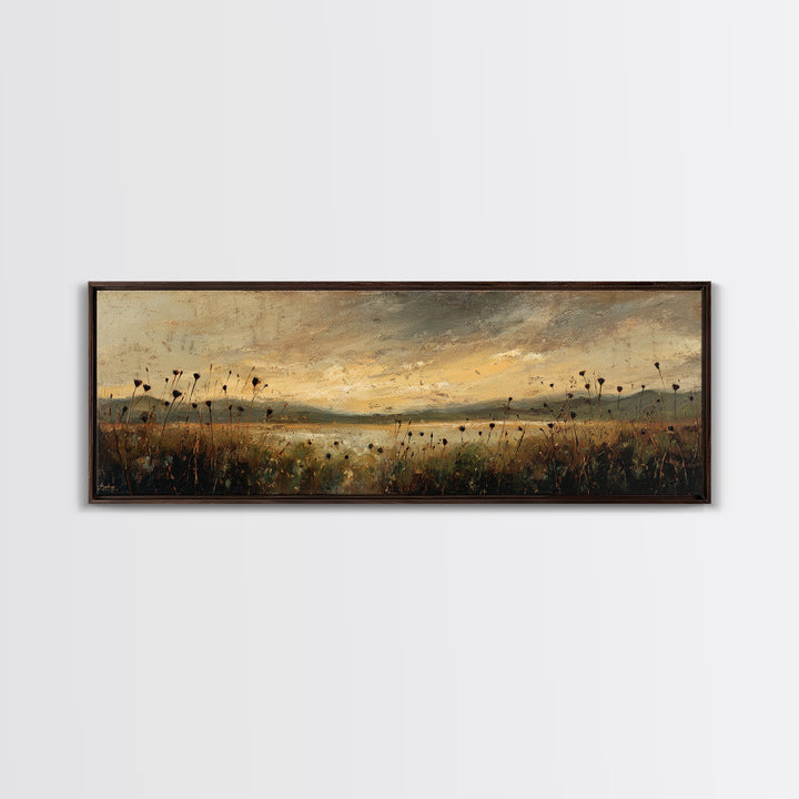 Wheat Bundle Tied Framed Canvas Print, Farmhouse Art, Digital Prints, Farmhouse Decor, Fine Art, Harvest, Watercolor Painting, FAR-3x1-2