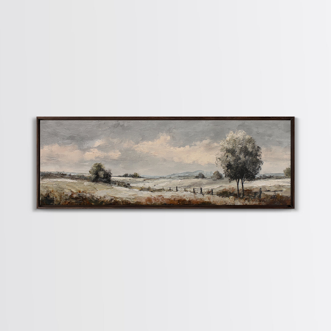 Black and White Sheep Canvas Print, Farmhouse Art, Art Print, Farmhouse Decor, Fine Art, Harvest, Digital Art, FAR-3x1-48