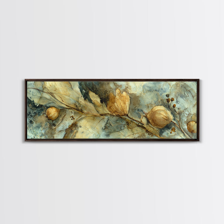 Blue Enamel Pitcher Framed Canvas Print, Farmhouse Art, Farmhouse Decor, Oil Painting, Harvest, Digital Wall Art, FAR-3x1-56