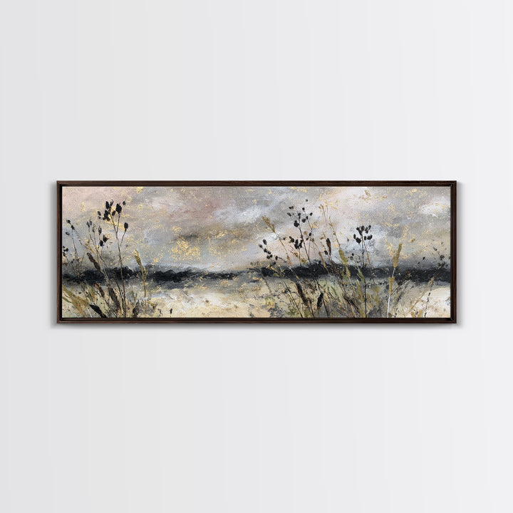 Cornfield under a Dramatic Summer Sky Canvas Print, Farmhouse Art, Gallery Decor, Farmhouse Decor, Oil Painting, Harvest, FAR-3x1-62
