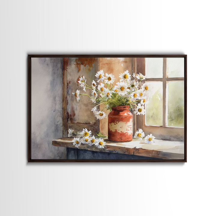 Old Milk Can Framed Canvas Print, Farmhouse Art, Gallery Decor, Farmhouse Decor, Abstract Art, Harvest, Contemporary Art, FAR-3x2-64