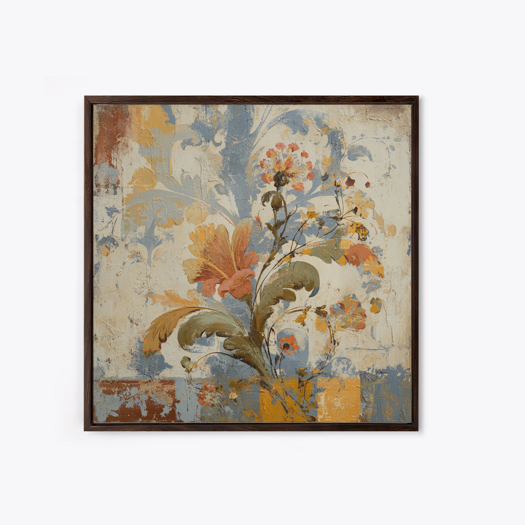 French Script Flourishes Without Readable Text Canvas Print, French Country Art, Home Decor Gift, Farmhouse Decor, Country, FCA-1x1-18