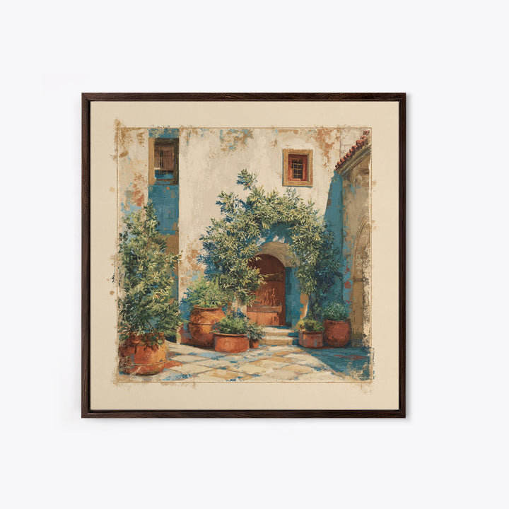 Olive Branch Wreath on Cream Ground Canvas Print, French Country Art, Printable Art, Farmhouse Decor, Fine Art, Country, FCA-1x1-22
