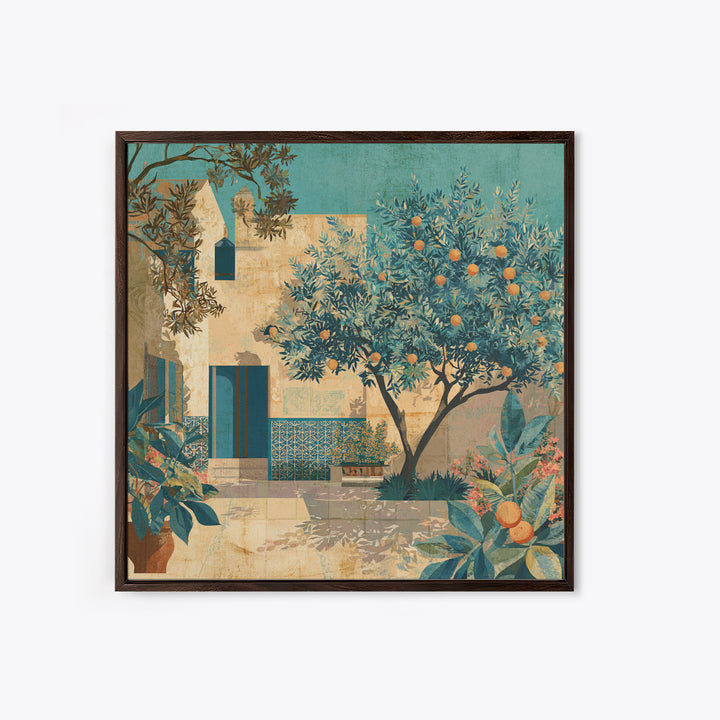 Sunlit Provence Olive Grove Framed Canvas Print, French Country Art, Eclectic Wall Art, Farmhouse Decor, Fine Art, Country, FCA-1x1-29