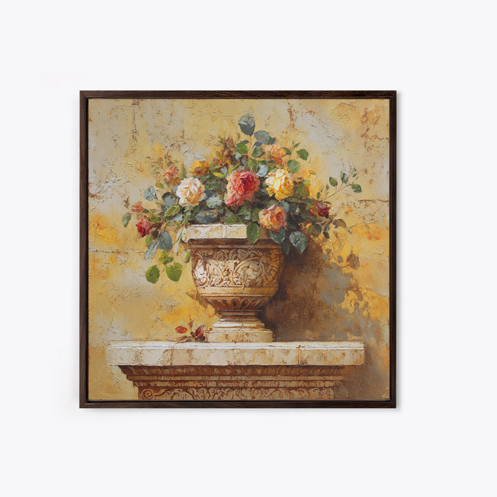 Ch Teau Garden Urn Framed Canvas Print, French Country Art, Farmhouse Wall Decor, Farmhouse Decor, Fine Art, Country, FCA-1x1-43