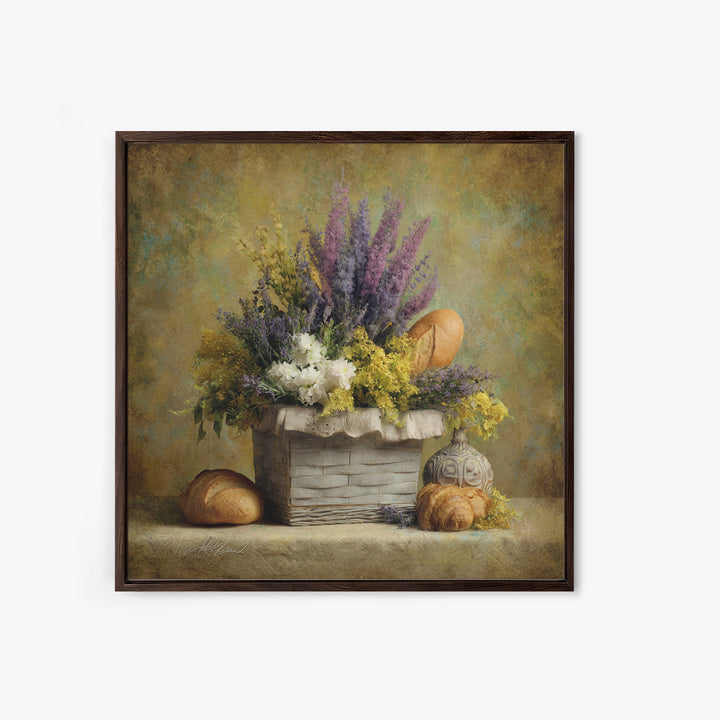 French Market Basket Canvas Print, French Country Art, French Country, Farmhouse Decor, Fine Art, Country, Statement Artwork, FCA-1x1-55