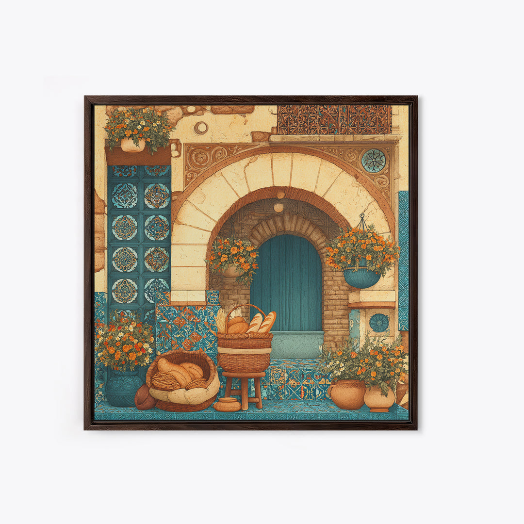French Market Basket Framed Canvas Print, French Country Art, Above Bed Art, Farmhouse Decor, Fine Art, Country, FCA-1x1-79