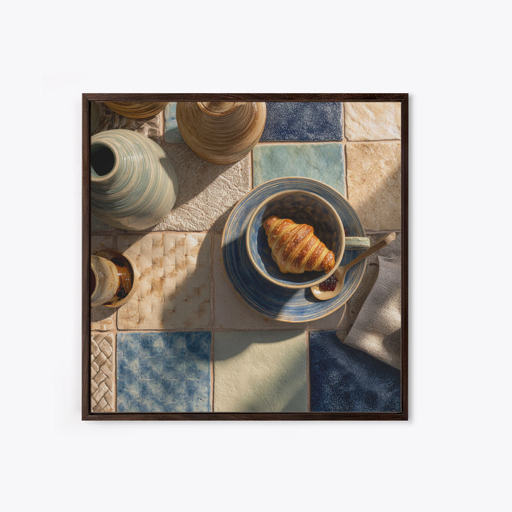 Caf Au Lait Bowl Canvas Print, French Country Art, French Country, Farmhouse Decor, Oil Painting, Country, Statement Artwork, FCA-1x1-82