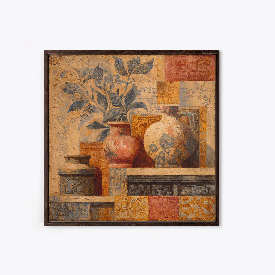 French Script Flourishes Without Readable Text Canvas Print, French Country Art, Botanical Wall Art, Farmhouse Decor, Country, FCA-1x1-90