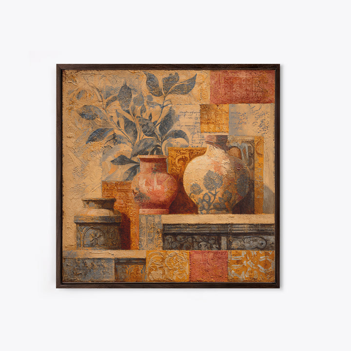 French Script Flourishes Without Readable Text Canvas Print, French Country Art, Botanical Wall Art, Farmhouse Decor, Country, FCA-1x1-90