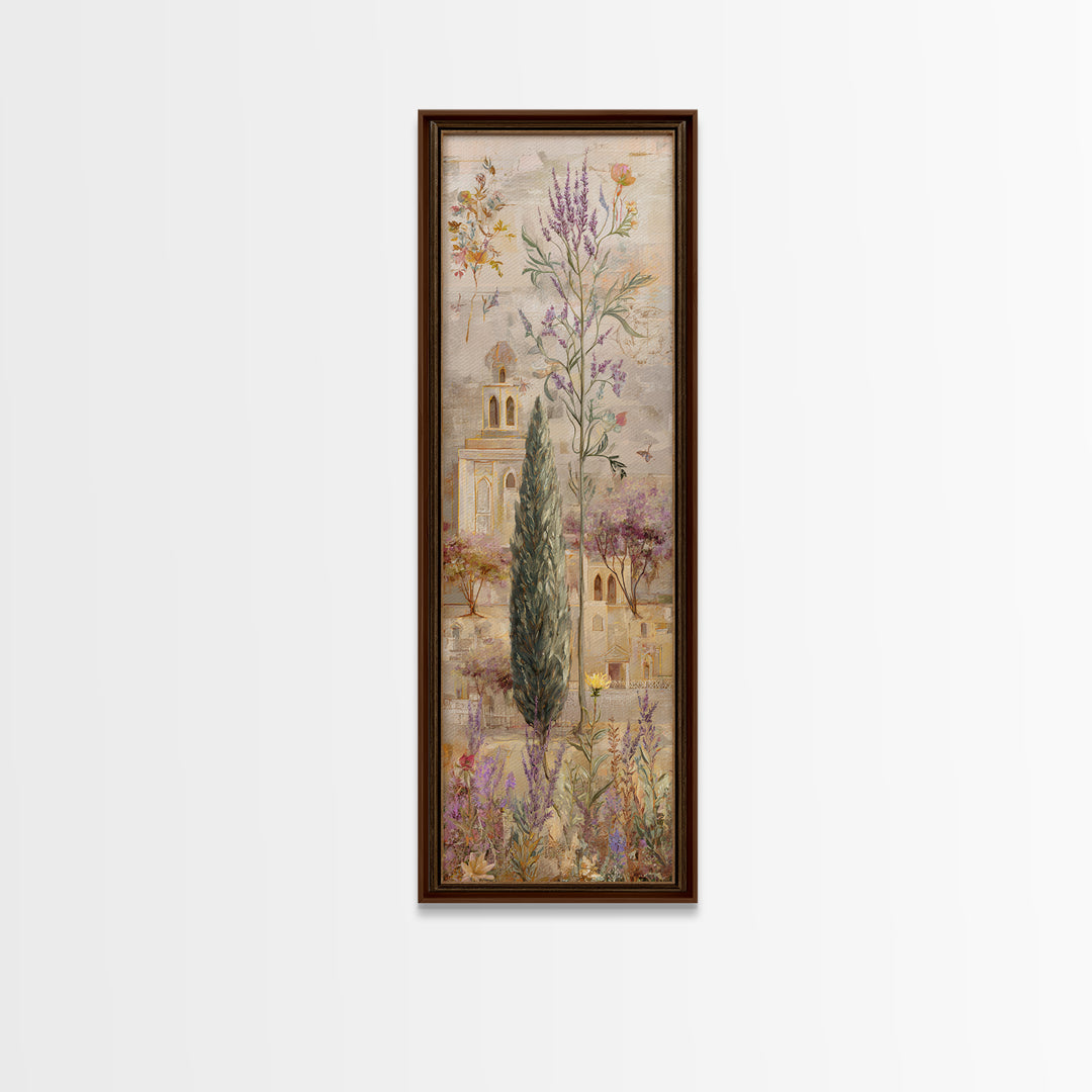 Country Lane Lined Canvas Print, French Country Art, Original Painting, Farmhouse Decor, Fine Art, Country, Coastal Wall Art, FCA-1x3-11