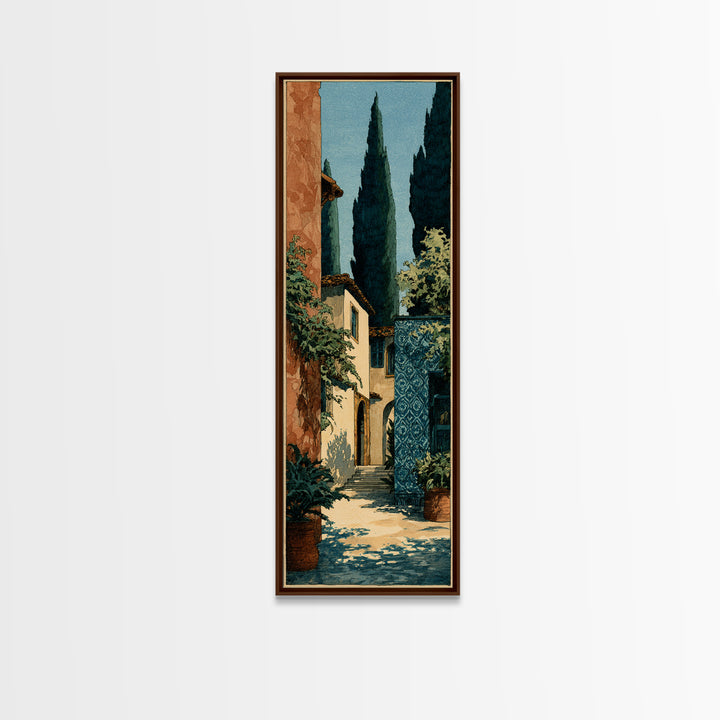 Country Lane Lined Canvas Print, French Country Art, Farmhouse Wall Art, Farmhouse Decor, Abstract Art, Country, Boho Decor, FCA-1x3-35