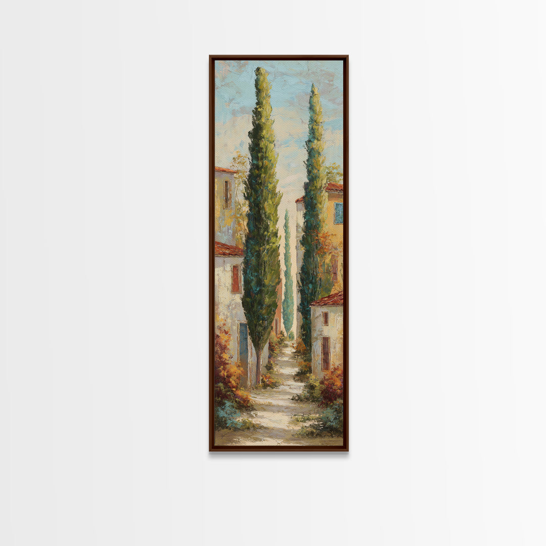 Country Lane Lined Canvas Print, French Country Art, Statement Artwork, Farmhouse Decor, Fine Art, Country, Digital Art, FCA-1x3-59