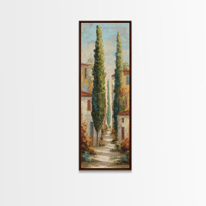Country Lane Lined Canvas Print, French Country Art, Statement Artwork, Farmhouse Decor, Fine Art, Country, Digital Art, FCA-1x3-59