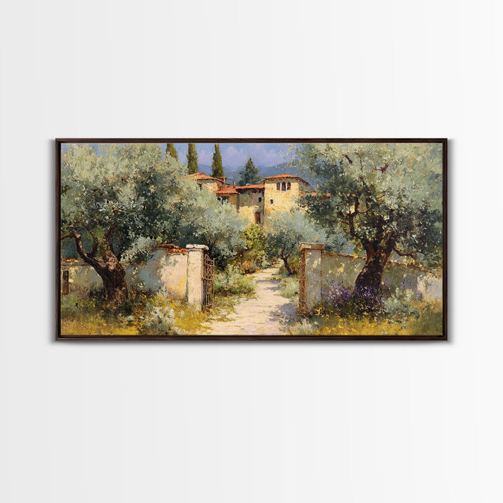 Sunlit Provence Olive Grove Canvas Print, French Country Art, Luxury Decor, Farmhouse Decor, Fine Art, Country, Oil Painting, FCA-2x1-49