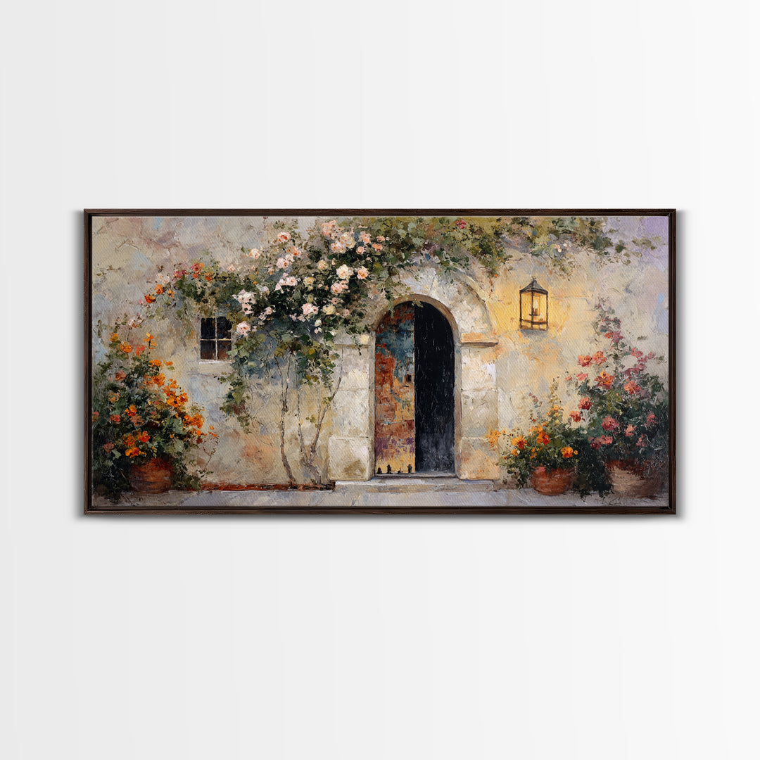 Rustic Door Covered Canvas Print, French Country Art, Statement Artwork, Farmhouse Decor, Fine Art, Country, Digital Art, FCA-2x1-61