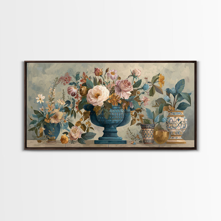 Ch Teau Garden Urn Canvas Print, French Country Art, Printable Art, Farmhouse Decor, Watercolor Art, Country, Eclectic Wall Art, FCA-2x1-63