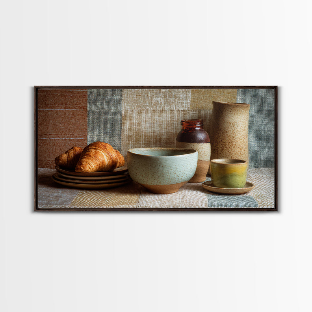 Caf Au Lait Bowl Canvas Print, French Country Art, Fine Art Print, Farmhouse Decor, Fine Art, Country, Digital Prints, FCA-2x1-78