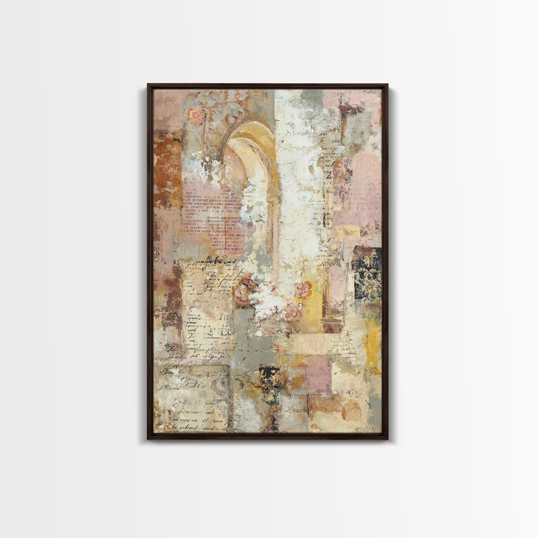 French Script Flourishes Without Readable Text Canvas Print, French Country Art, Landscape Wall Art, Farmhouse Decor, Country, FCA-2x3-2