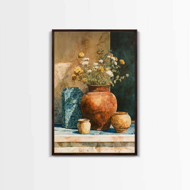 Antique Copper Pot and Flowers Still Life Canvas Print, French Country Art, Home Decor Gift, Farmhouse Decor, Fine Art, Country, FCA-2x3-32