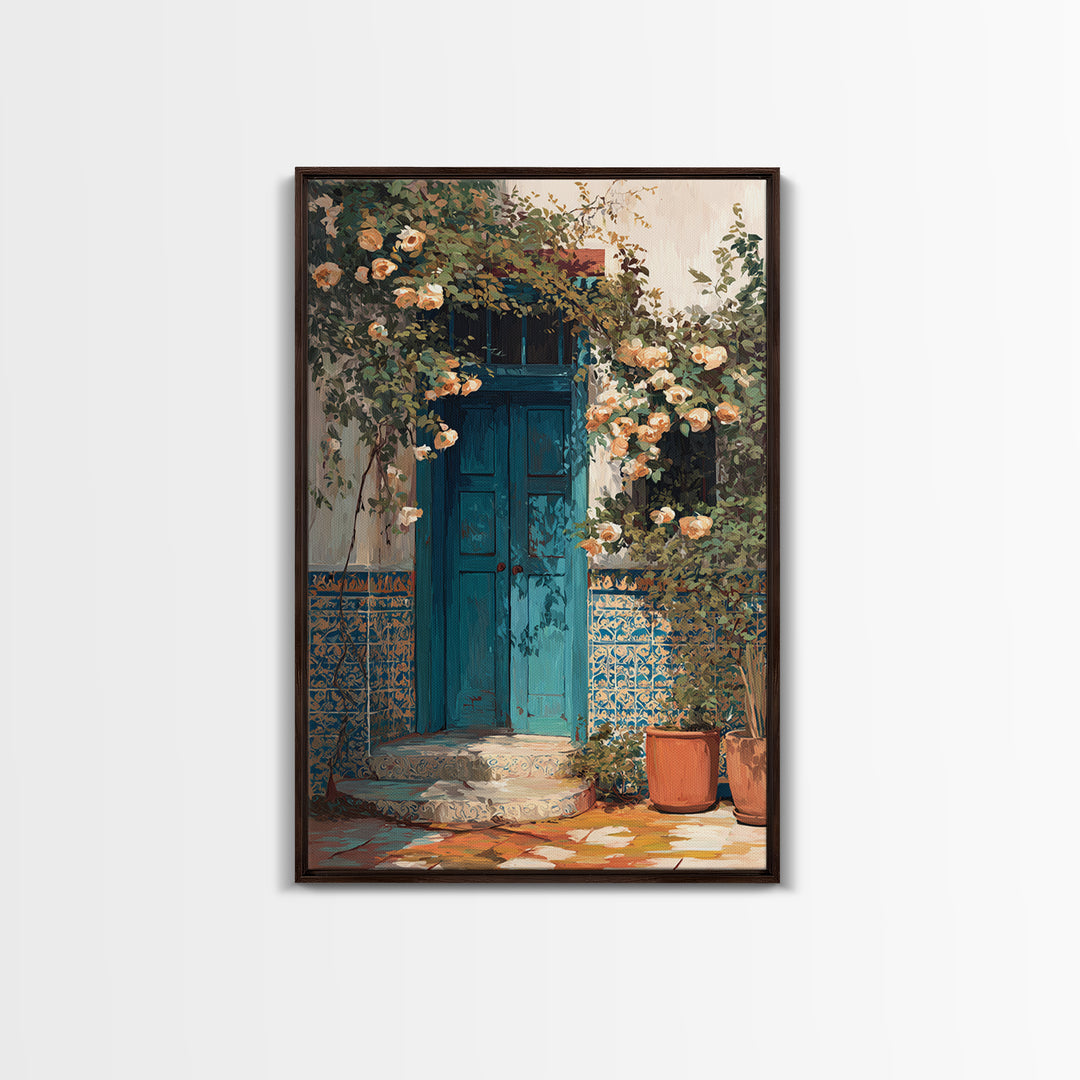 Rustic Door Covered Framed Canvas Print, French Country Art, Textured Painting, Farmhouse Decor, Country, Home Decor Gift, FCA-2x3-73