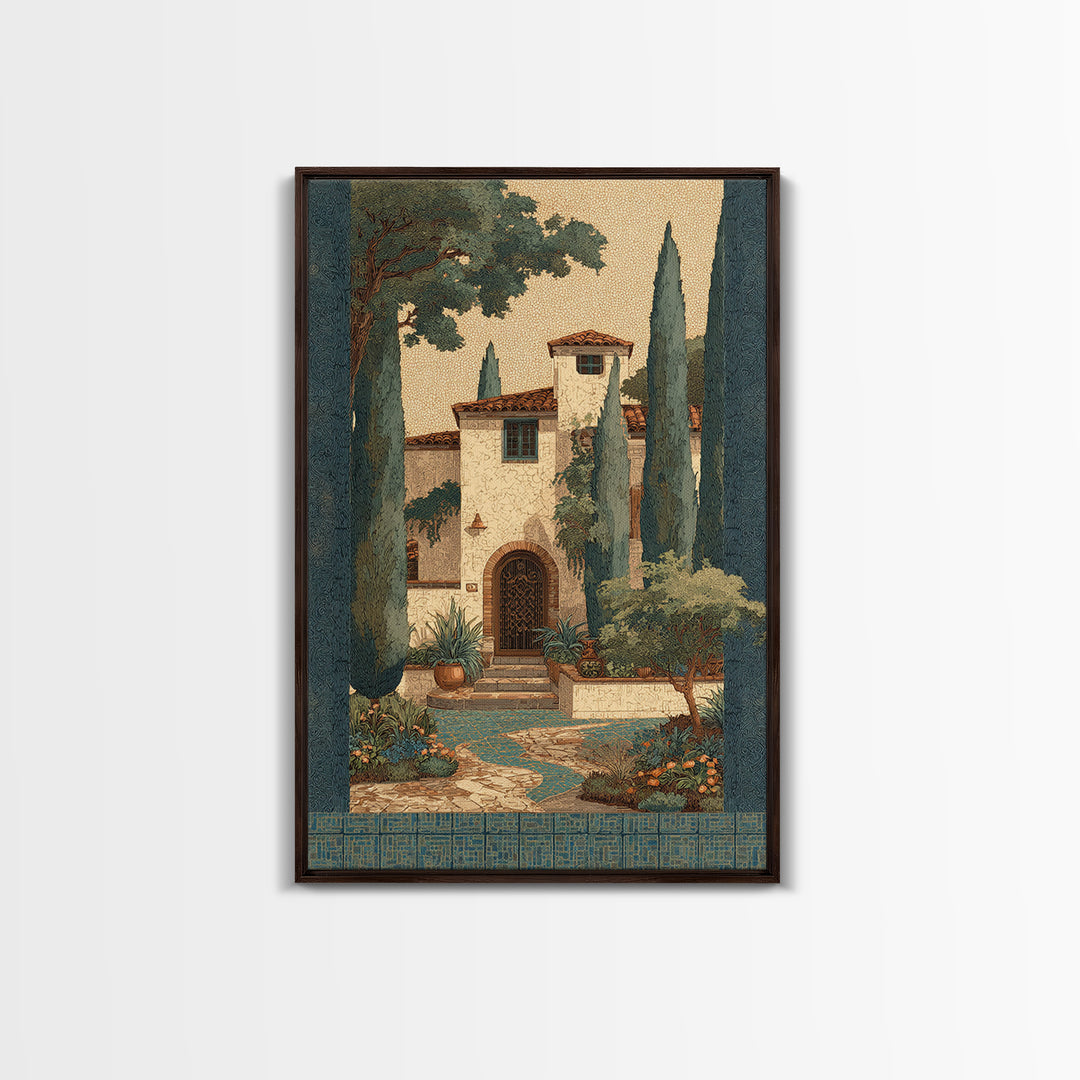 Country Lane Lined Canvas Print, French Country Art, Farmhouse Wall Art, Farmhouse Decor, Abstract Art, Country, Boho Decor, FCA-2x3-79