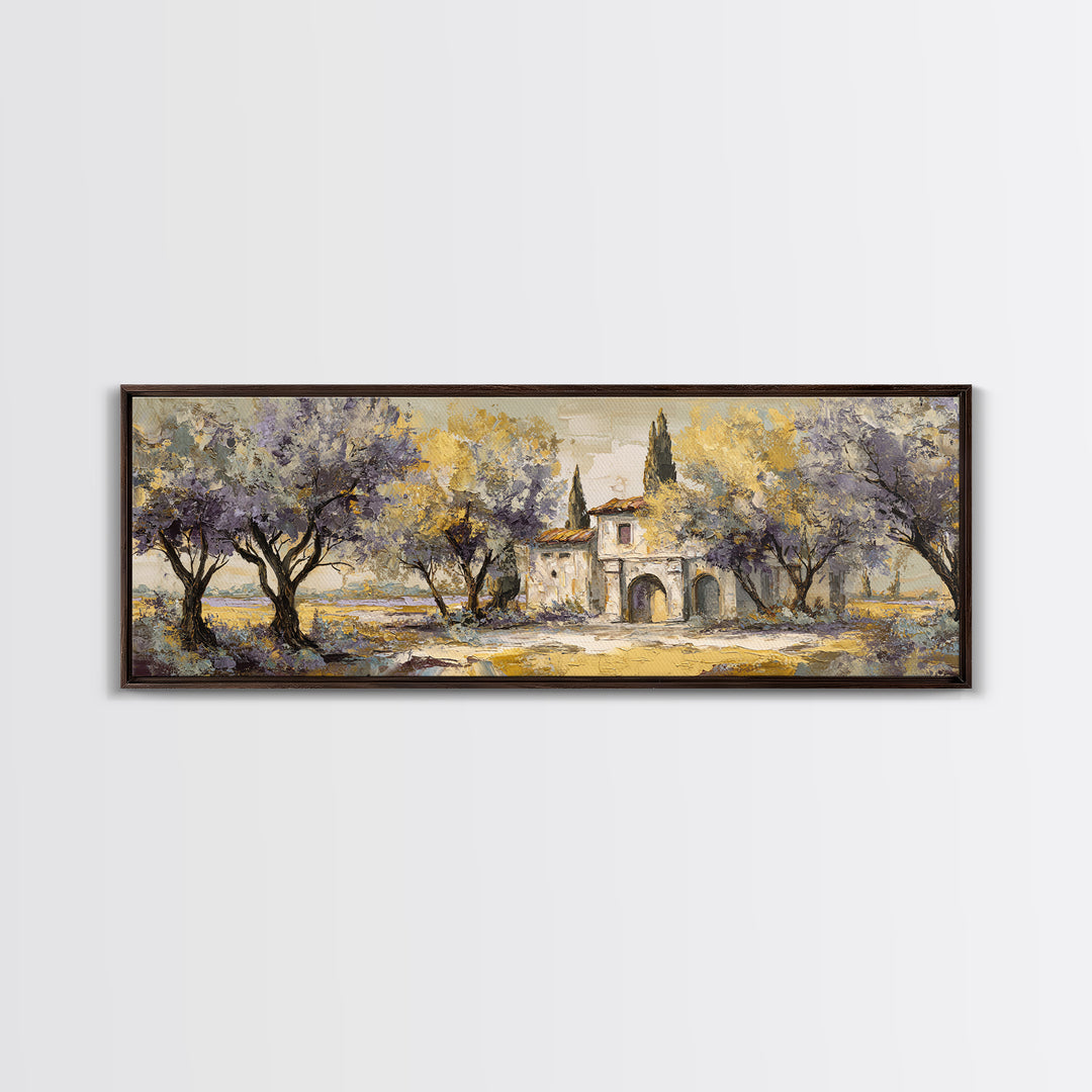 Sunlit Provence Olive Grove Canvas Print, French Country Art, Original Painting, Farmhouse Decor, Country, Coastal Wall Art, FCA-3x1-21