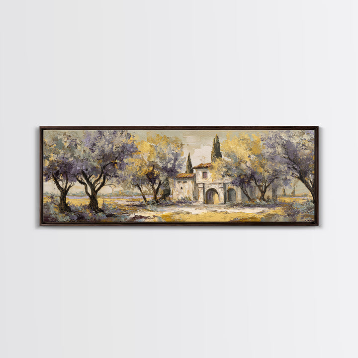 Sunlit Provence Olive Grove Canvas Print, French Country Art, Original Painting, Farmhouse Decor, Country, Coastal Wall Art, FCA-3x1-21