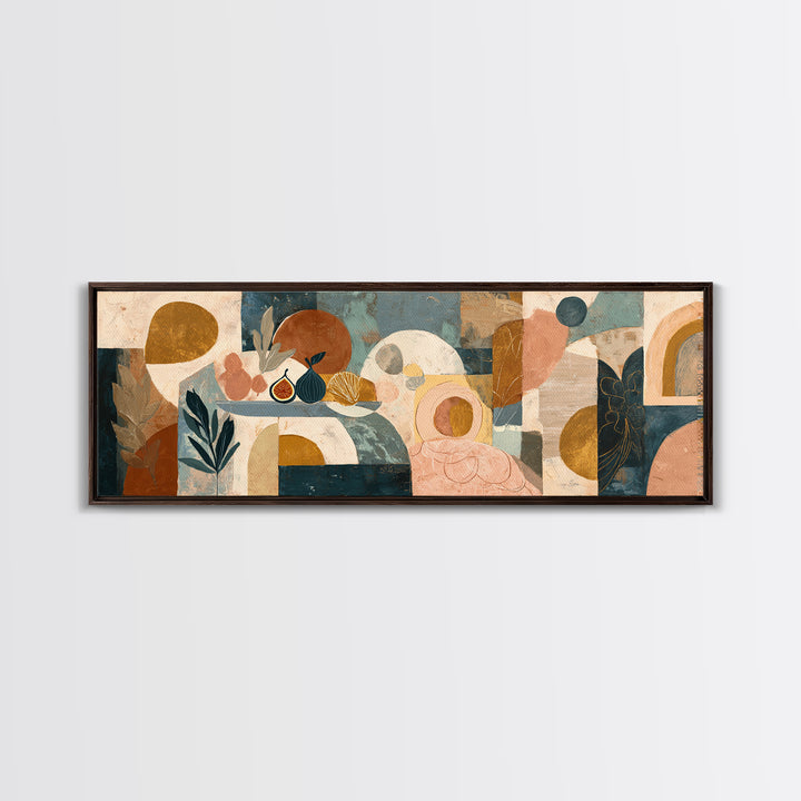 Figs on Ceramic Plate Framed Canvas Print, French Country Art, Downloadable Art, Farmhouse Decor, Abstract Art, Country, FCA-3x1-32