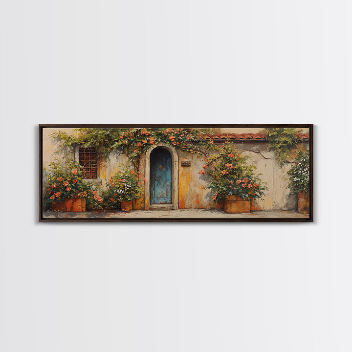 Rustic Door Covered Framed Canvas Print, French Country Art, Textured Painting, Farmhouse Decor, Country, Home Decor Gift, FCA-3x1-9
