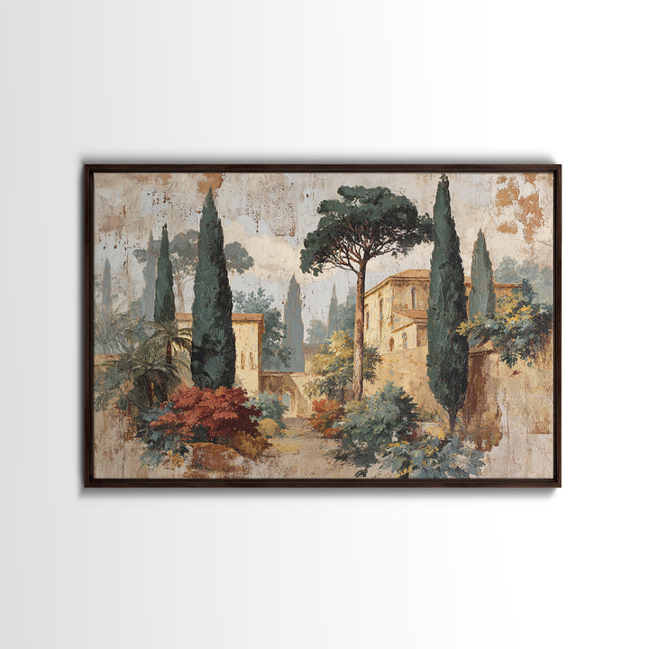 Country Lane Lined Canvas Print, French Country Art, Statement Artwork, Farmhouse Decor, Abstract Art, Country, Digital Art, FCA-3x2-3