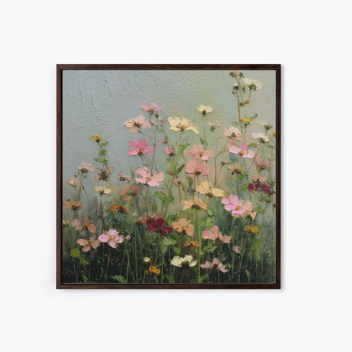 Wildflower Meadow in Loose Impressionist Paint Canvas Print, Floral Art, Midcentury Modern, Living Room Decor, Fine Art, Bloom, FLO-1x1-3