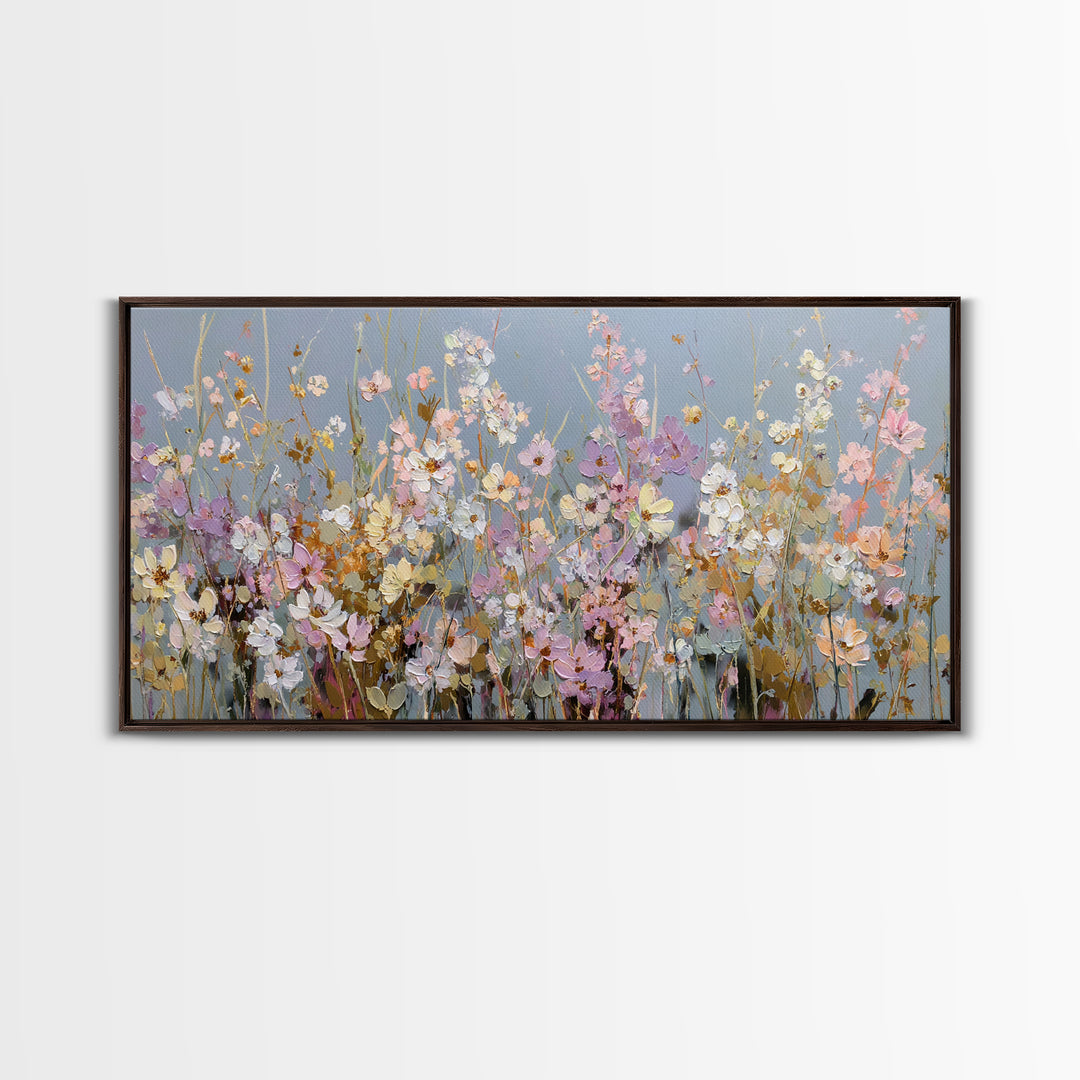 Wildflower Meadow in Loose Impressionist Paint Canvas Print, Floral Art, Modern Southern Floral Art, Living Room Decor, Bloom, FLO-2x1-71