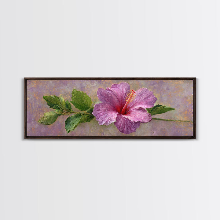 Hibiscus Flower with Tropical Brightness Canvas Print, Floral Art, Neutral Tone Abstract Floral Art, Living Room Decor, Bloom, FLO-3x1-11